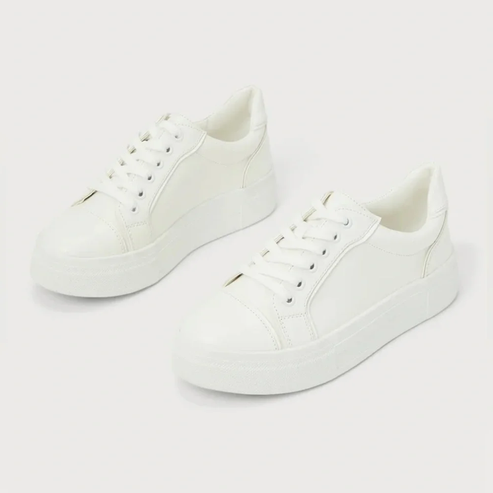 Pipping White Platform Faux Leather Sneakers